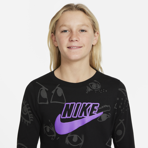 

Boys Nike Nike Halloween Long Sleeve T-Shirt - Boys' Grade School Black/Grey Size S