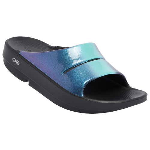 Oofos Ooahh Luxe Slide In Blue/black