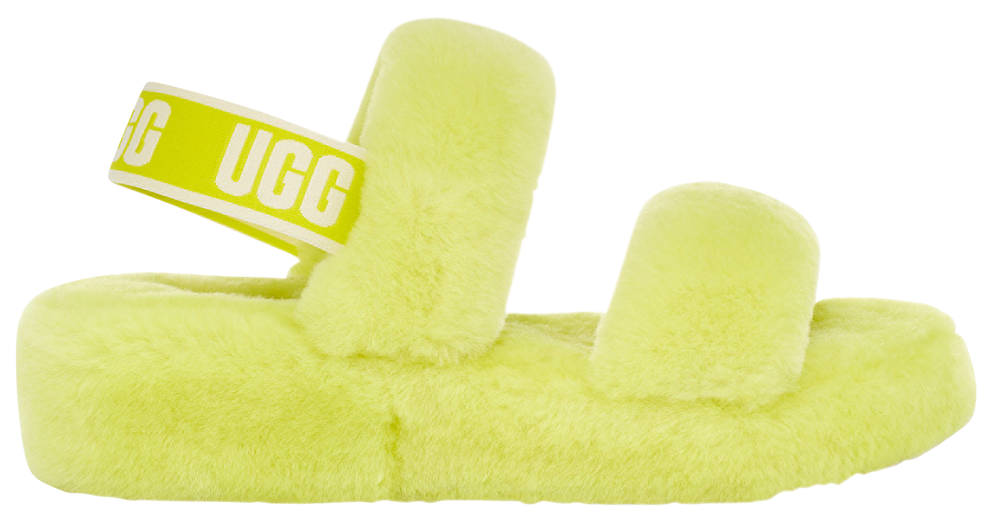 Yellow ugg fluff yeah hot sale slides