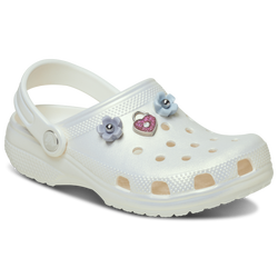 Girls' Grade School - Crocs Classic Iridescent Charm Clogs - Chalk/Multi