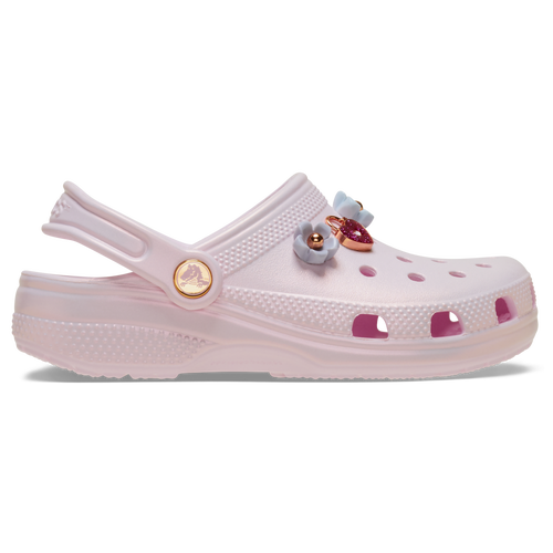 GIRLS - Crocs Classic Iridescent Charm Clogs - Pink Milk/Multi