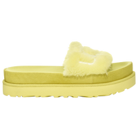 Yellow ugg on sale fur slides