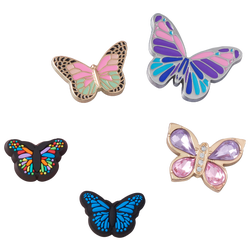 Youth - Crocs Butterfly 5 Pack - Blue/Pink