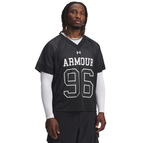 Under Armour Men's Mesh Varsity Jersey, Medium, Black/White