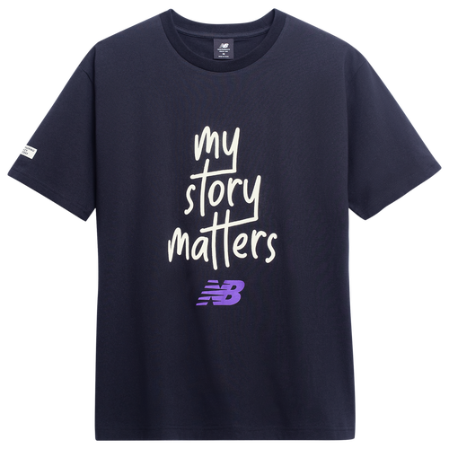 

New Balance Mens New Balance My Story Matters T-Shirt - Mens Black Size M