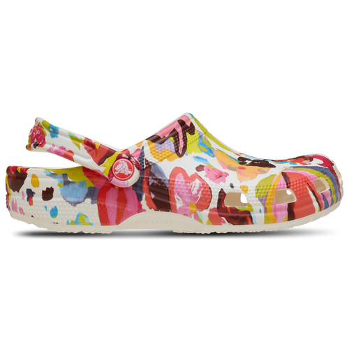  - Crocs Classic Painted Floral Clog - White/Chalk Pink