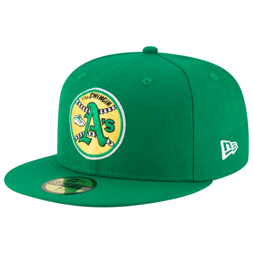 

New Era Mens Oakland Athletics New Era Athletics 59Fifty Cooperstown Wool Cap - Mens Green/Yellow Size 7