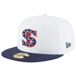 Men's - New Era White Sox 59Fifty Cooperstown Wool Cap - White/Navy