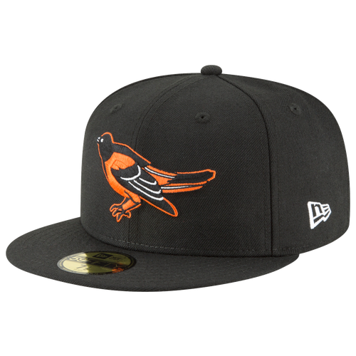 

New Era Mens New Era Orioles 59Fifty Cooperstown Wool Cap - Mens Black/Orange Size 8