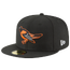 New Era Orioles 59Fifty Cooperstown Wool Cap - Men's Black/Orange