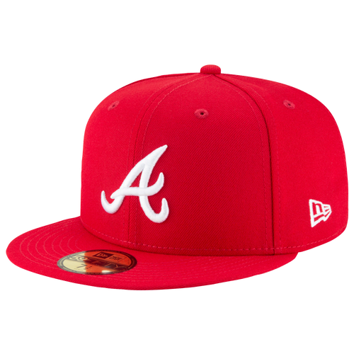 

New Era Mens New Era Braves 59Fifty Cap - Mens White/Red/White Size 7