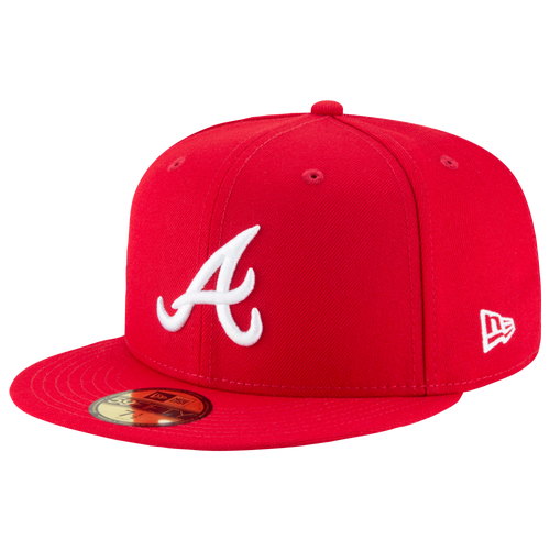 

New Era Mens Atlanta Braves New Era Braves 59Fifty Cap - Mens White/Red/White Size 7