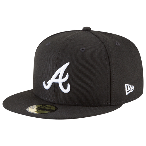 

New Era Mens New Era Braves 59Fifty Cap - Mens Black/White/White Size 7