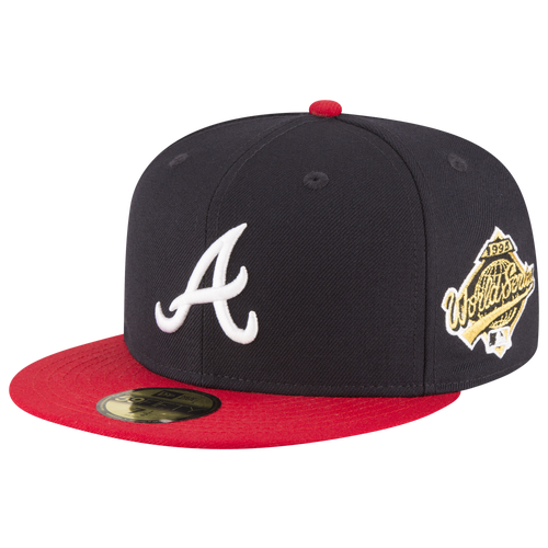 

New Era Mens Atlanta Braves New Era Braves 59Fifty World Series Side Patch Cap - Mens Navy/White Size 7
