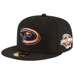 Men's - New Era Diamondbacks 59Fifty World Series Side Patch Cap - Black/Multicolor