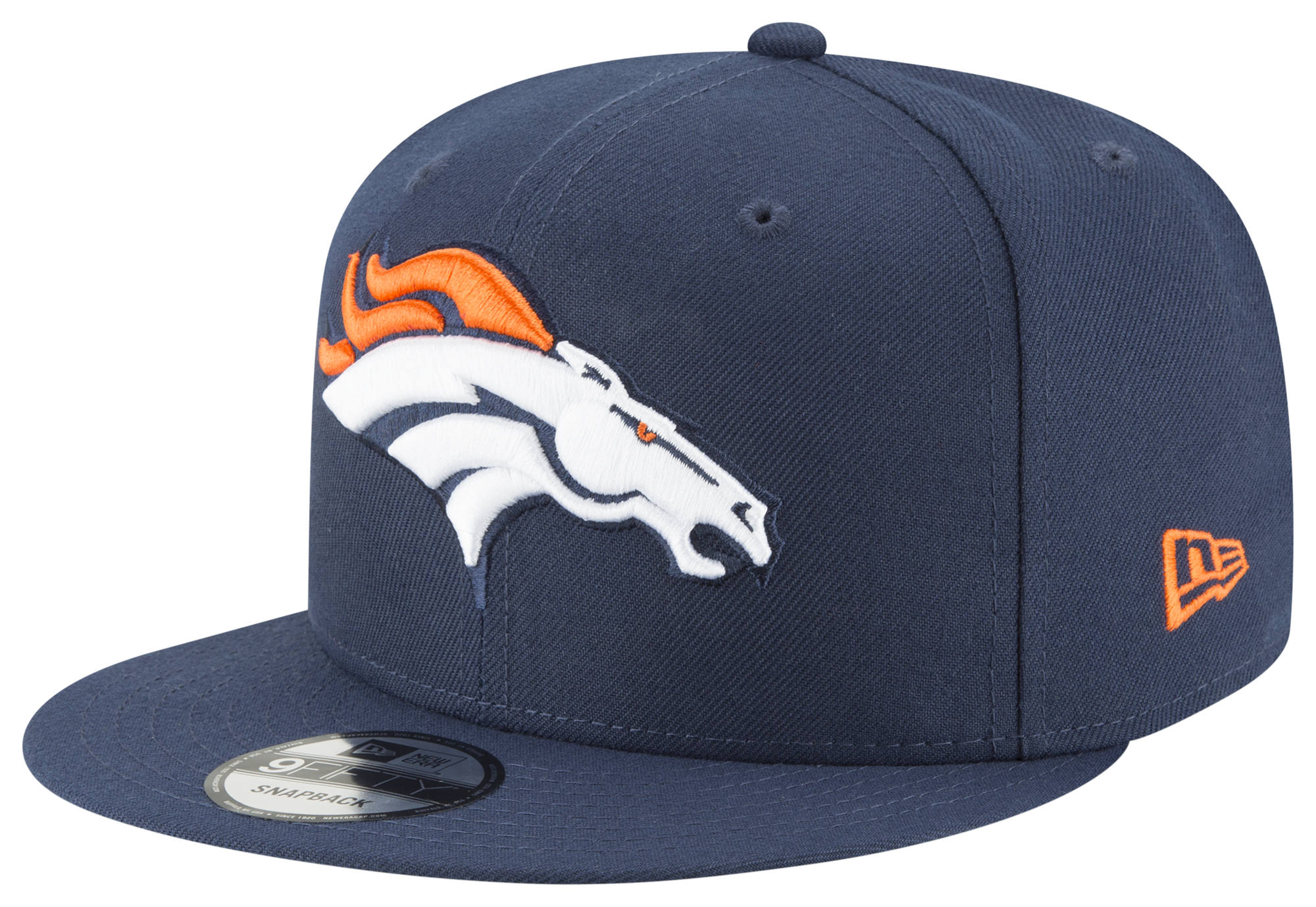 Denver Broncos Hat NFL Oversized Logo New Era 9fifty Fitted Cap Gray Orange  Wht