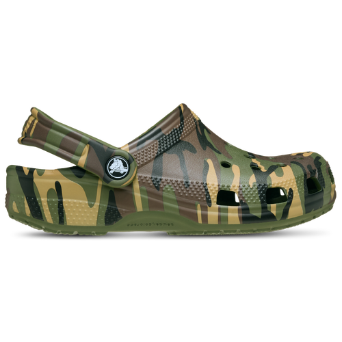 Crocs Boys   Classic Camo Clogs In Green