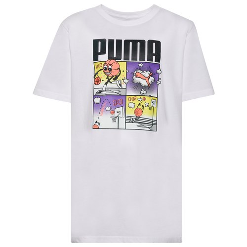 BOYS - PUMA Comic Strip A1 Graphic T-Shirt - White/Black