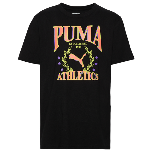 

Boys PUMA PUMA Athletics Graphic T-Shirt - Boys' Grade School Black/Orange Size M