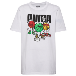 Boys' Grade School - PUMA Bball Group Graphic T-Shirt - White/Green