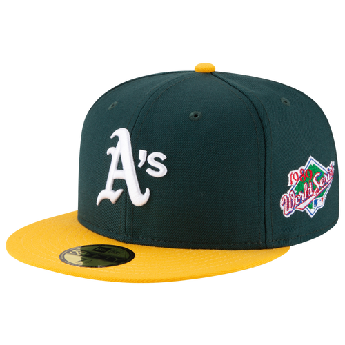 

New Era Mens Oakland Athletics New Era Athletics 59Fifty World Series Side Patch Cap - Mens Green/Yellow Size 7