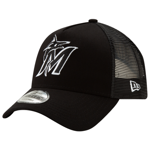 

New Era Mens Miami Marlins New Era Marlins 9Forty Trucker Cap - Mens Black/White Size One Size