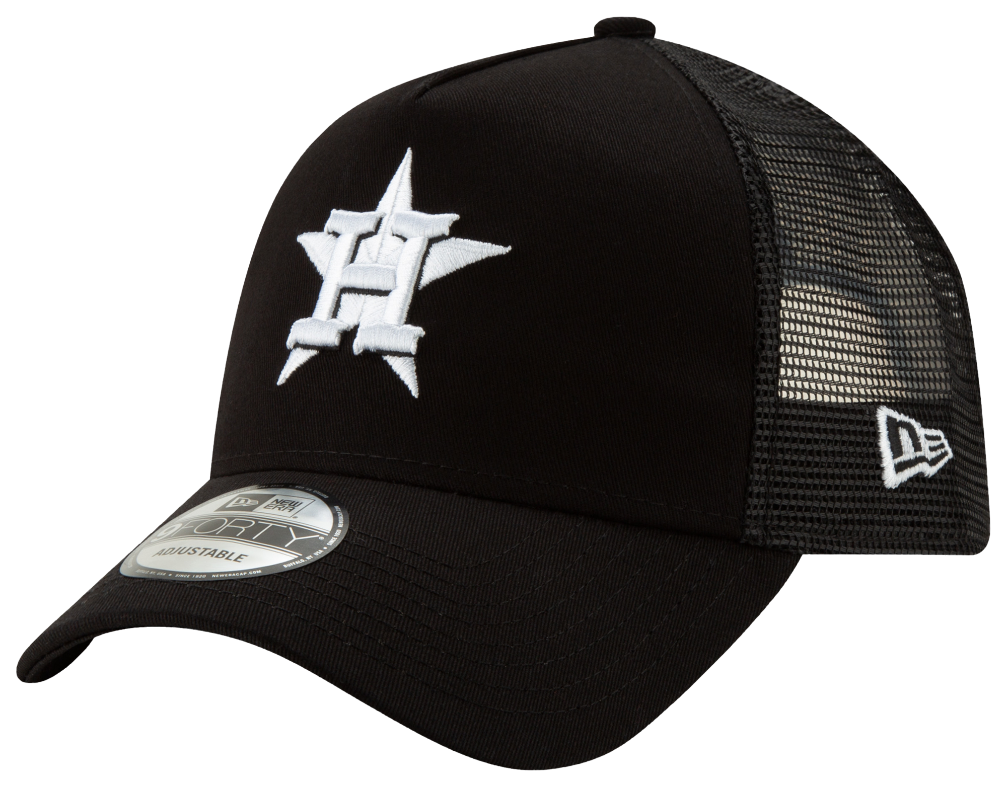 New Era 9FIFTY Houston Astros Trucker Snapback Hat Black White