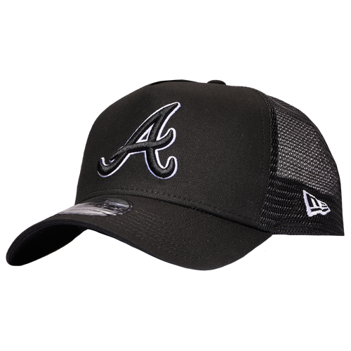 New Era Mens Atlanta Braves  Braves 9forty Trucker Cap In Black/white