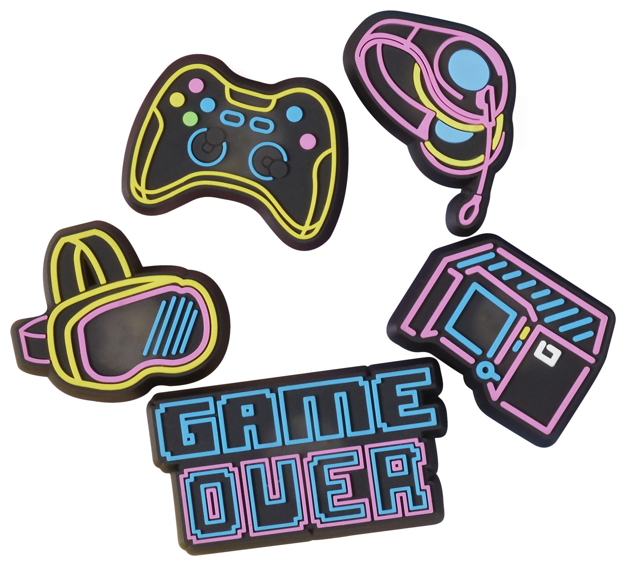 Crocs Jibbitz Lights Up Neon Gamer (5-Pack) | Kids Foot Locker