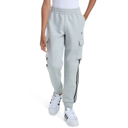Boys' Grade School - adidas Originals 3 Stripe Cargo Pants - Medium Grey Heather/Black