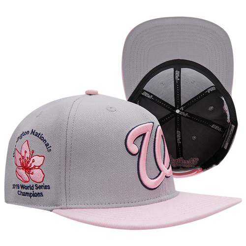 

Pro Standard Pro Standard Nationals Homage to Home Wool Snapback - Adult Gray/Pink Size One Size