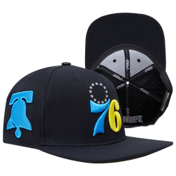 Adult - Pro Standard 76ers Aqua Wool Snapback Hat - Black/Blue/Yellow