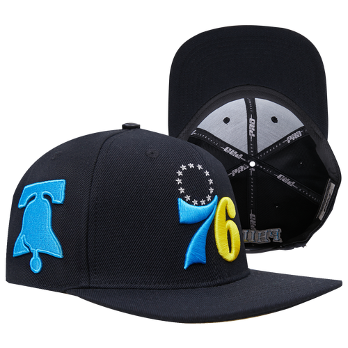 

Pro Standard Pro Standard 76ers Aqua Wool Snapback Hat - Adult Black/Blue/Yellow Size One Size