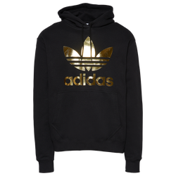 Men's - adidas Originals Metallic Trefoil Hoodie - Black/Gold