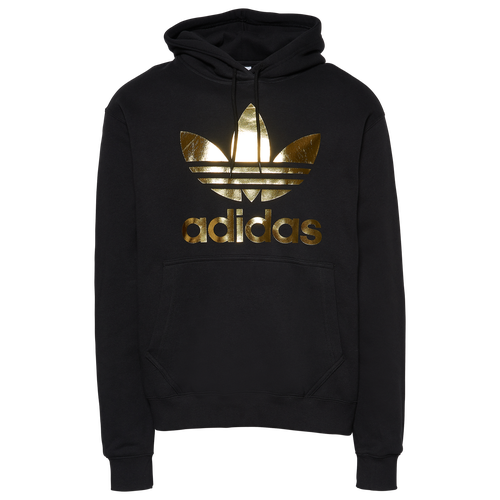 

adidas Originals Mens adidas Originals Metallic Trefoil Hoodie - Mens Black/Gold Size M