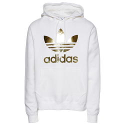 Men's - adidas Originals Metallic Trefoil Hoodie - White/Gold