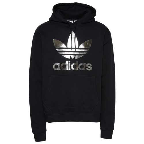 

adidas Originals Mens adidas Originals Metallic Trefoil Hoodie - Mens Black/Silver Size S