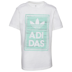 Boys' Grade School - adidas Stripe Life T-Shirt - White/Green