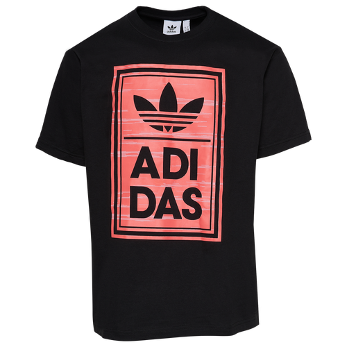 

adidas Mens adidas Box Logo T-Shirt - Mens Black/Pink Size M