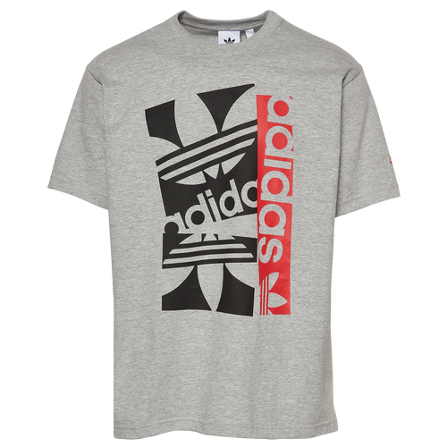 

adidas Mens adidas Slap Tags T-Shirt - Mens Gray/Red/Black Size S