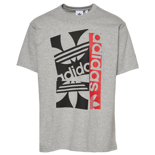 

adidas Mens adidas Slap Tags T-Shirt - Mens Gray/Red/Black Size XL