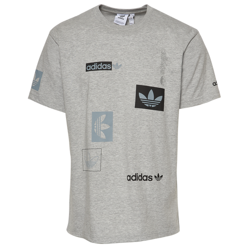 

adidas Mens adidas Multi Hit T-Shirt - Mens Gray/Black Size M