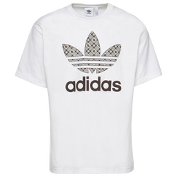 Men's - adidas Originals Tartan T-Shirt - White/Brown
