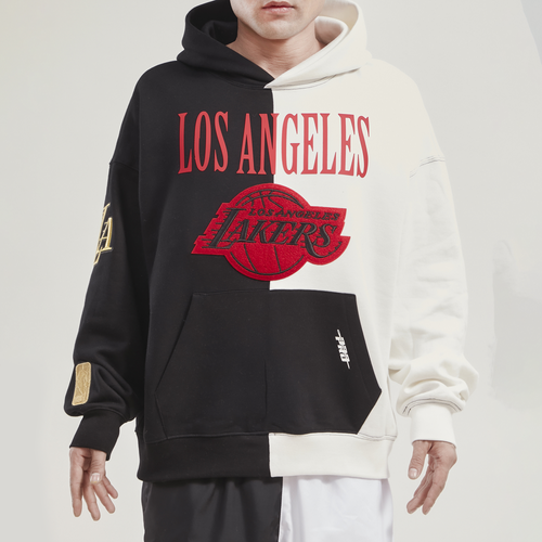 

Pro Standard Mens Los Angeles Lakers Pro Standard Lakers Split Drop Shoulder Pullover Hoodie - Mens White/Black Size XXL