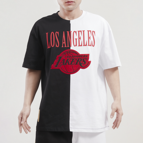

Pro Standard Mens Los Angeles Lakers Pro Standard Lakers Split Drop Shoulder T-Shirt - Mens Black/White Size M