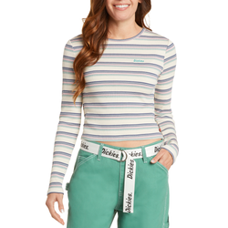 Women's - Dickies Striped Long Sleeve T-Shirt - White/Multi