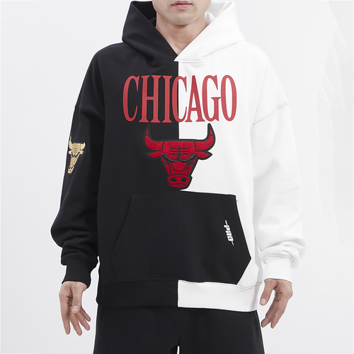 

Pro Standard Mens Chicago Bulls Pro Standard Bulls Split Drop Shoulder Pullover Hoodie - Mens Black/White Size S