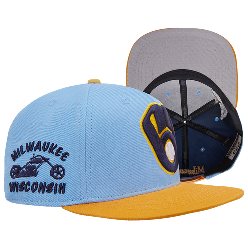 

Pro Standard Pro Standard Brewers Homage to Home Wool Snapback - Adult University Blue/Brown Size One Size