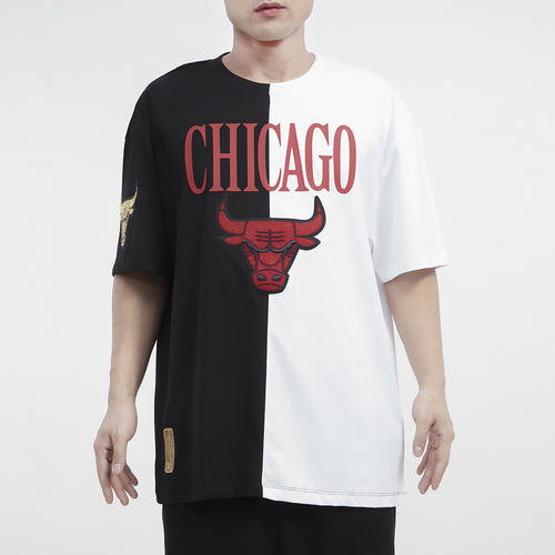 

Pro Standard Mens Chicago Bulls Pro Standard Bulls Split CJ Drop Shoulder T-Shirt - Mens Black/White Size S