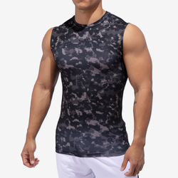 Men's - Eastbay Sleeveless Compression Top - Grey Water Camo